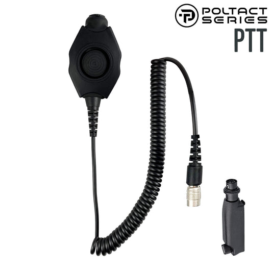 PolTact V1 Tactical Comms Headset w/ Active Hearing Protection & Quick Disconnect (Hirose) Adapter - Sepura Tetra STP8000, STP9000, SBP/SCP/SEP8000, SC20, SC21 & more