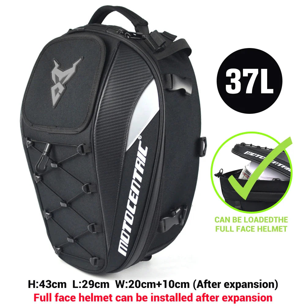 MOTOCENTRIC Motorcycle Back Seat Bags Waterproof Multifunctional