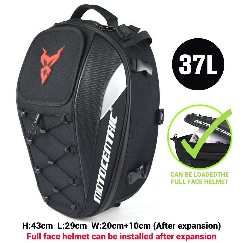 MOTOCENTRIC Motorcycle Back Seat Bags Waterproof Multifunctional