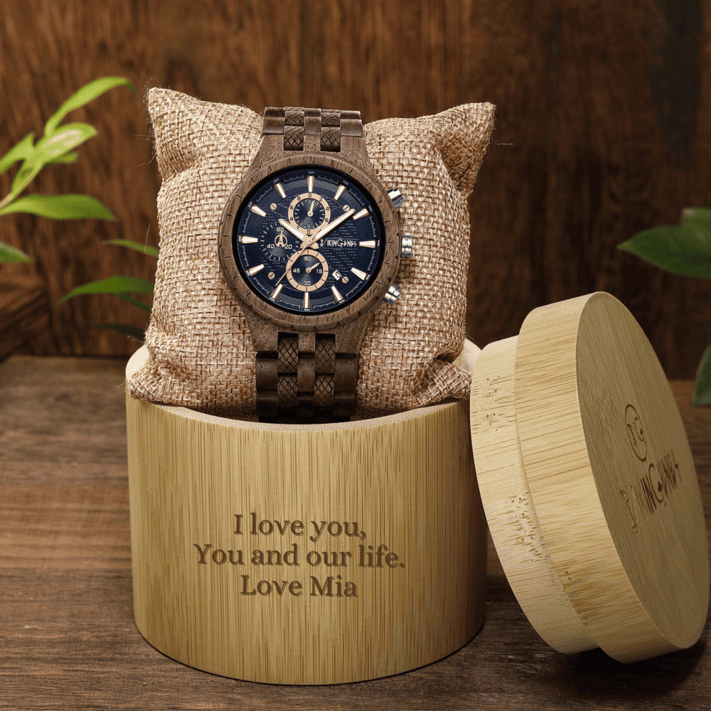 Handcrafted Sydney Personalized Wooden Chronograph Watch