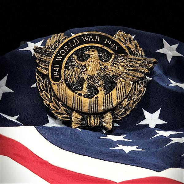 WWII Veteran Grave Marker & Flag Holder with Aluminum Ground Spike