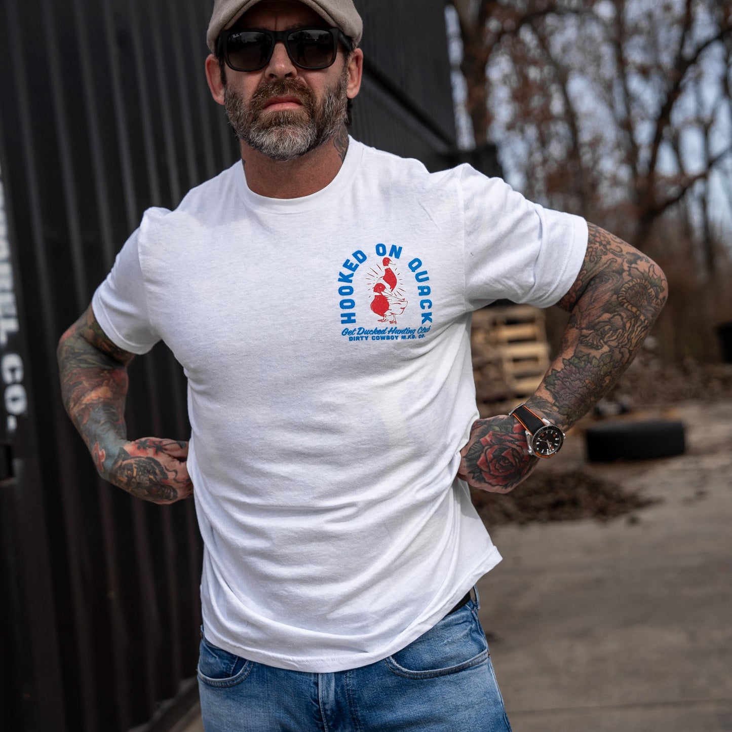 Hooked On Quack Hunter ' Get Ducked' Men's T-Shirt