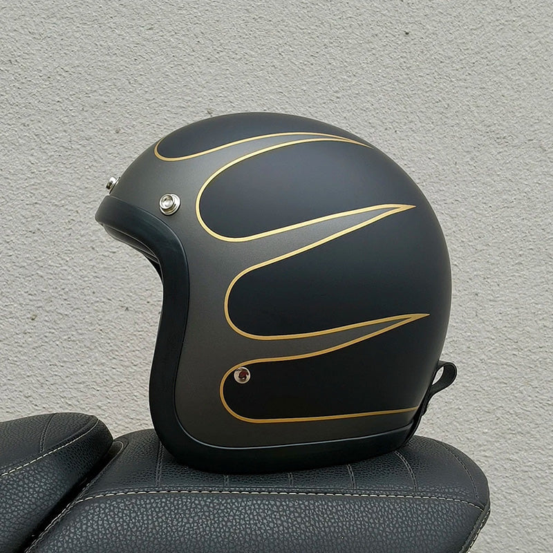 Low Profile Vintage Motorcycle Helmet - DOT and ECE Approved