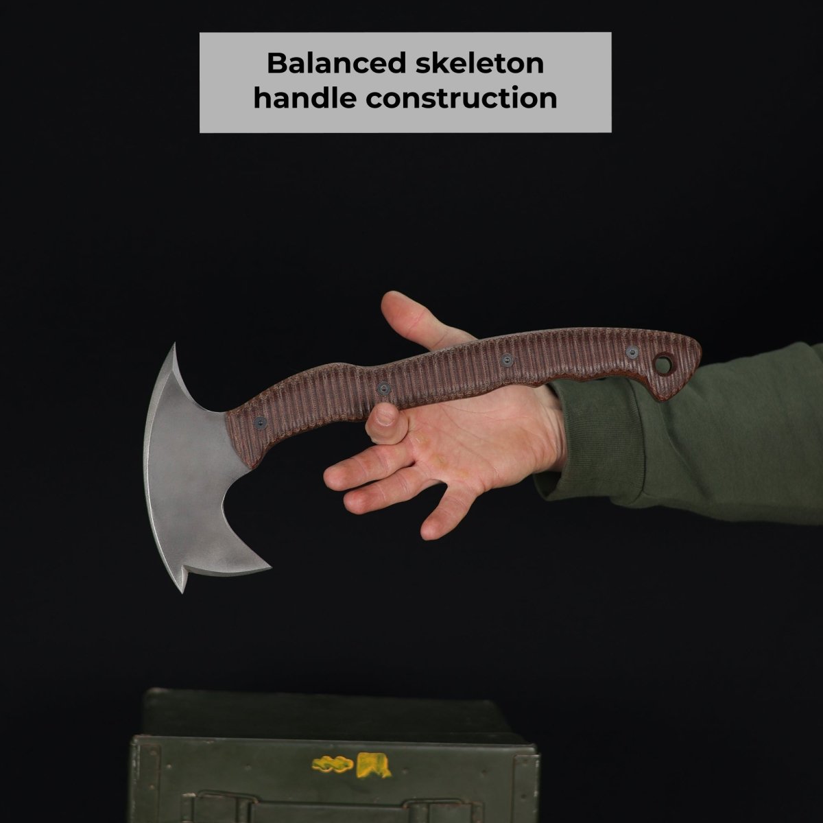 Combat tomahawk "Barong" with polymer composite handle