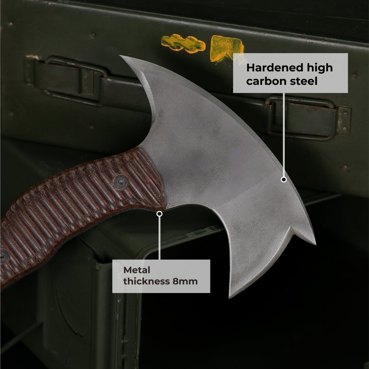 Combat tomahawk "Barong" with polymer composite handle