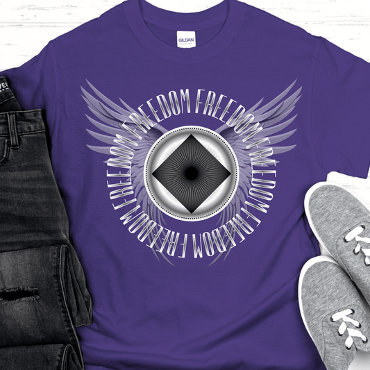Custom Recovery T-Shirt | Inspiring Sobriety |  (AA or NA) Freedom Wings