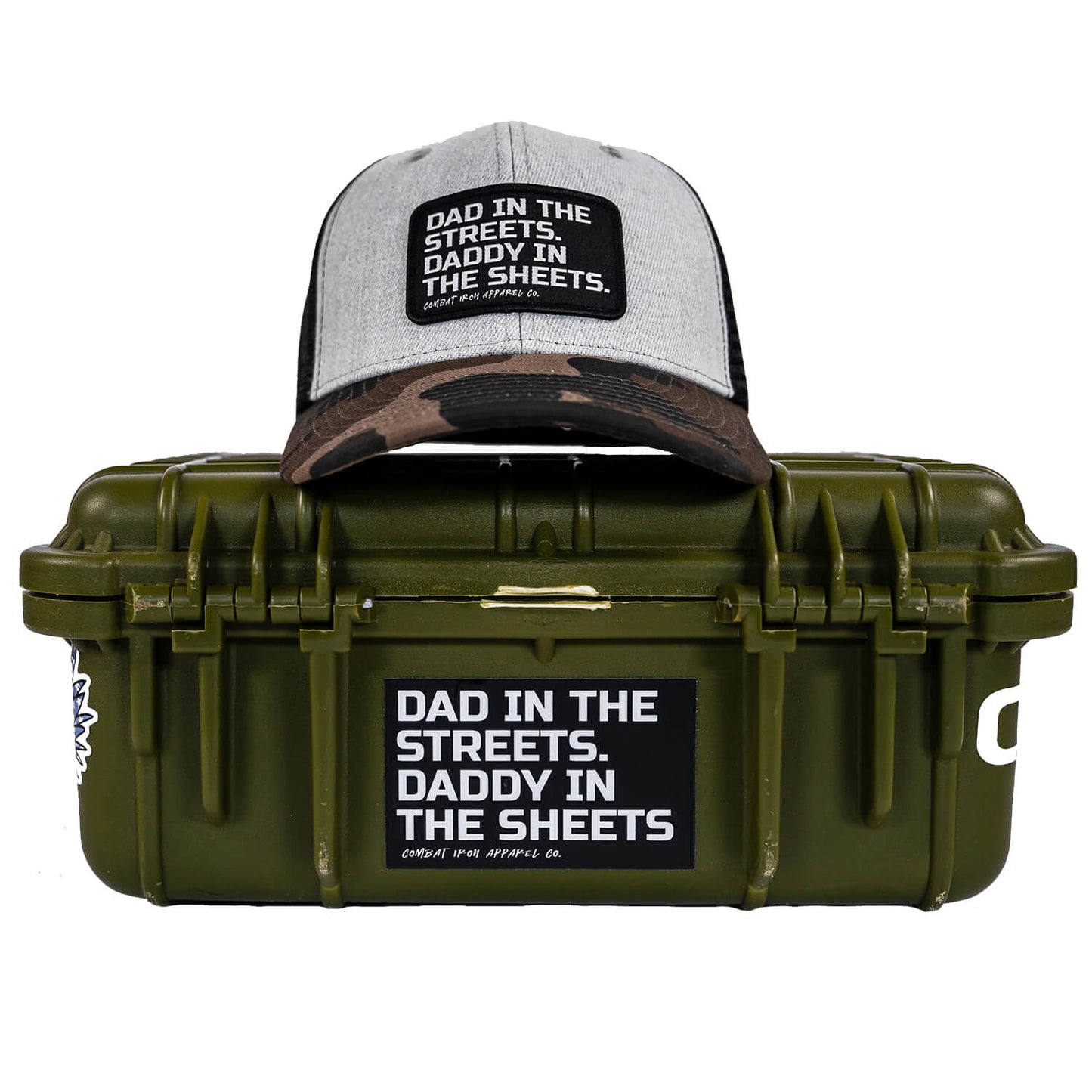 Dad In The Streets. Daddy In The Sheets. Black Patch Snapback Hat