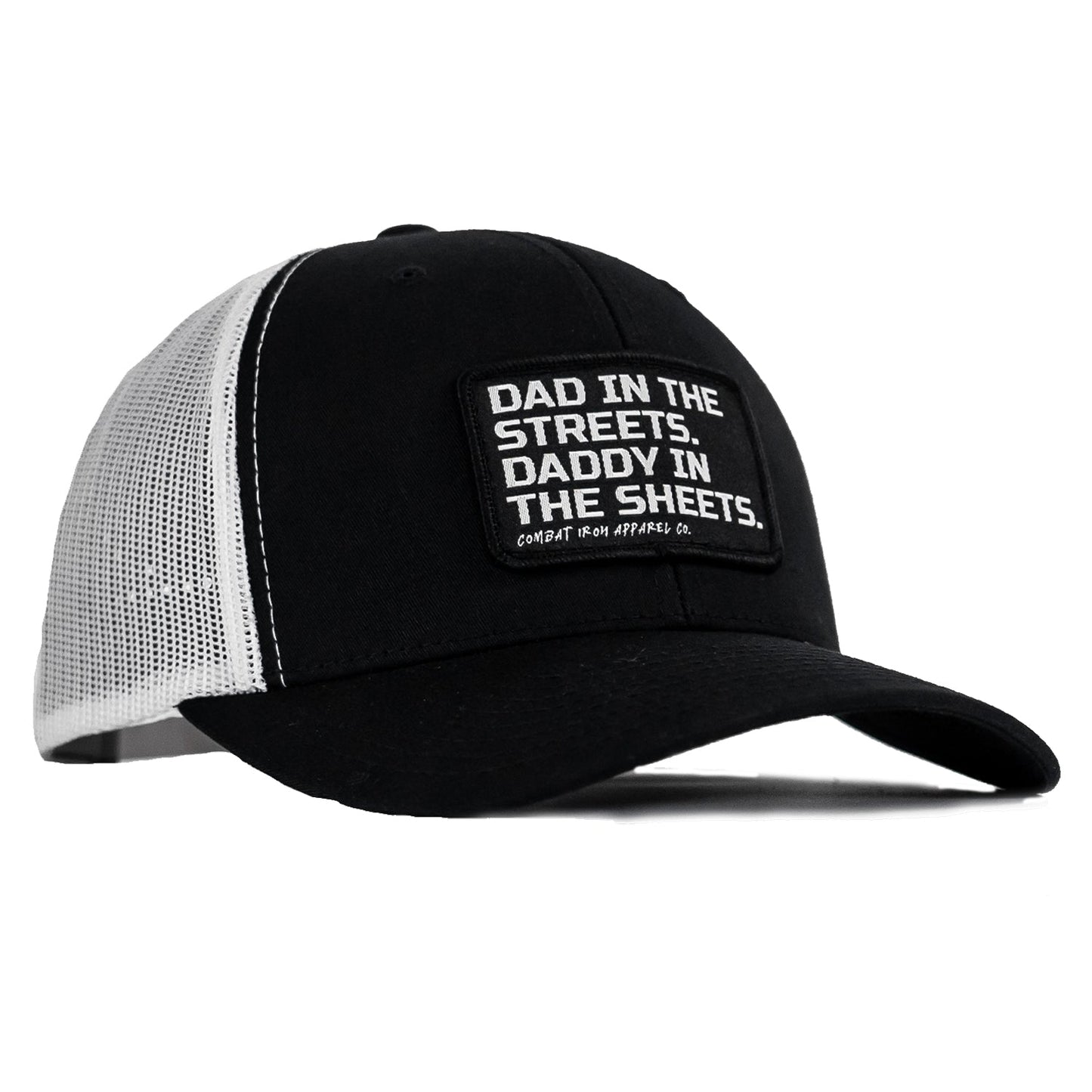 Dad In The Streets. Daddy In The Sheets. Black Patch Snapback Hat