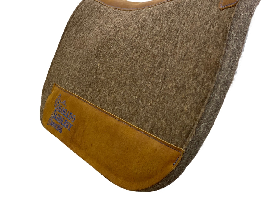 Chocolate Grey 100% Compressed Wool Blue Stitching