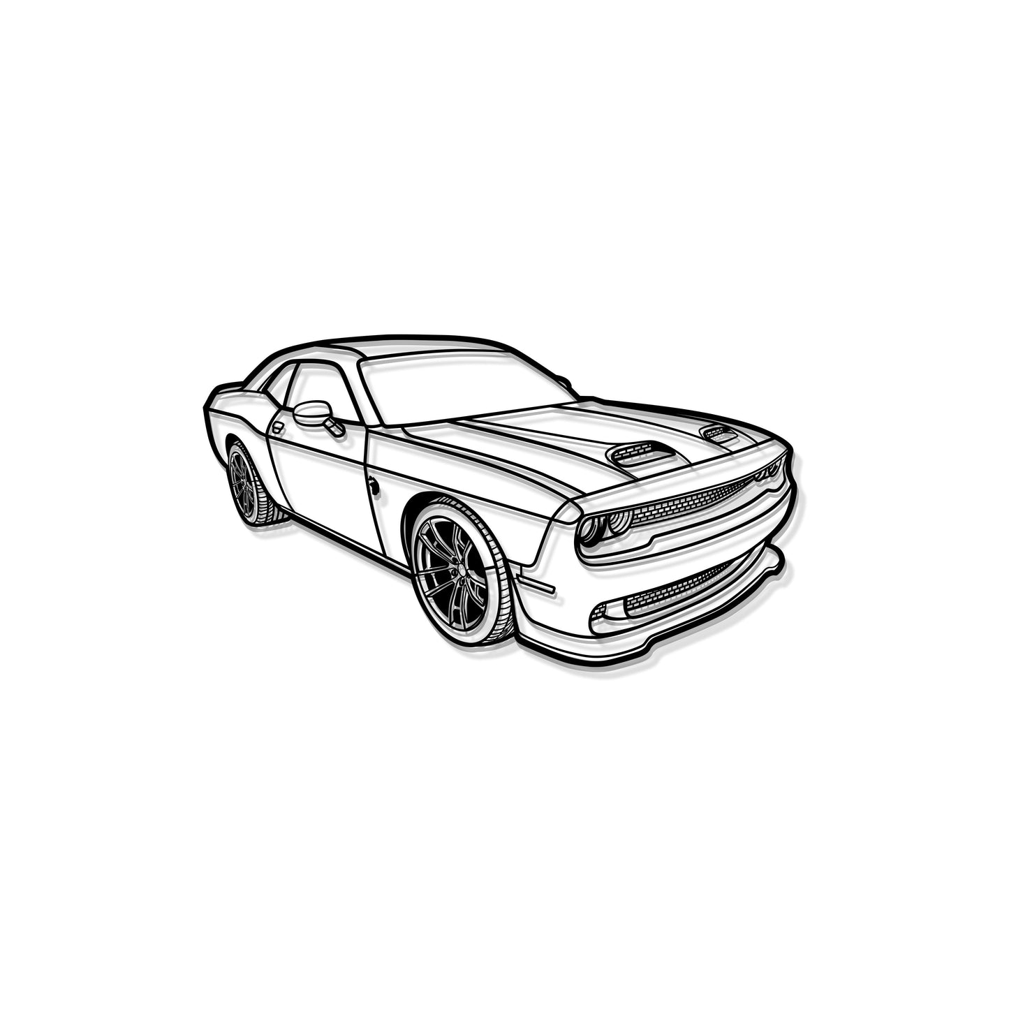 2023 Challenger Hellcat Perspective Metal Car Wall Art - MT1262