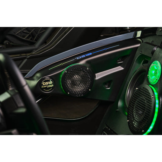Polaris Slingshot Arm Rest Empty Enclosure With Digital Led Lights fits 2 x 6.5" Speakers  | 2015 - Current