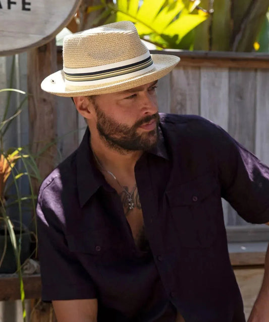 Peter Grimm Gatsby - Straw Fedora Hat