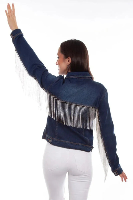 Honey Creek Denim with Rhinestone Fringe - Womens Jacket