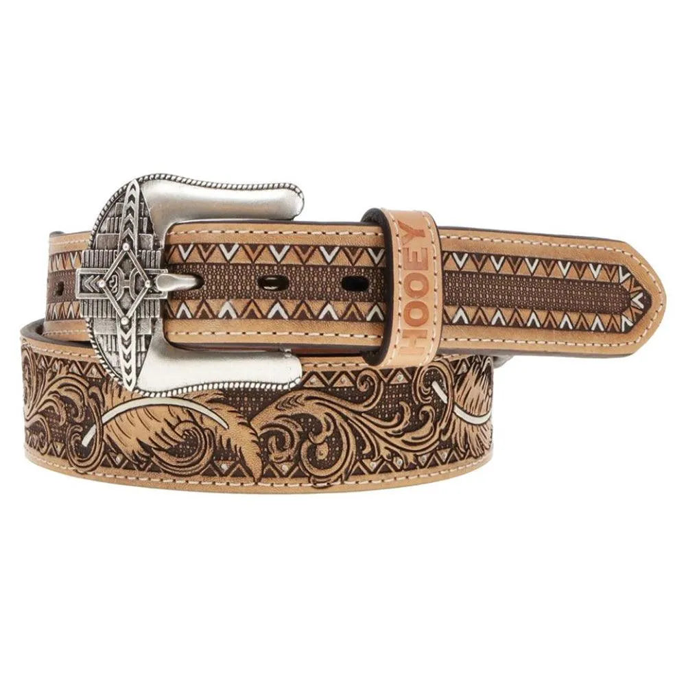 HOOey War Paint (Brown/Ivory) - Mens Leather Belt