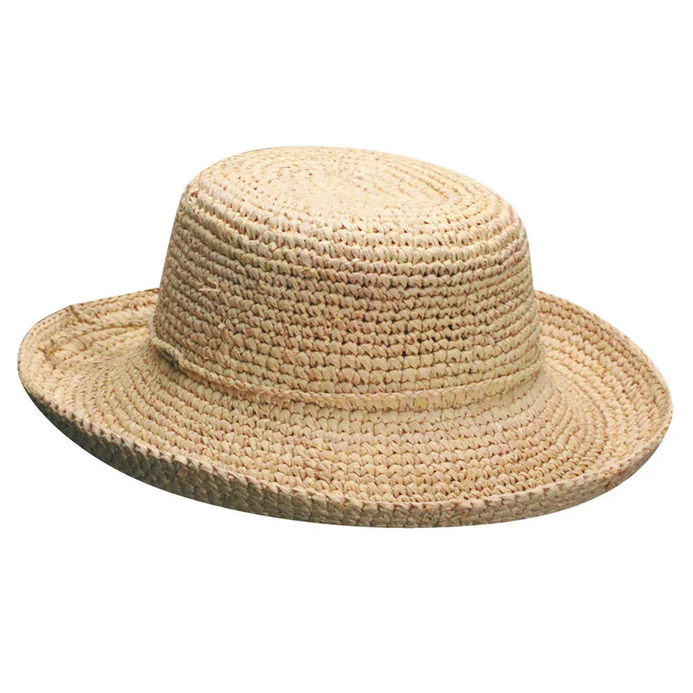 Scala Beaufort (PETITE) - Crocheted Straw Sun Hat (Closeout)