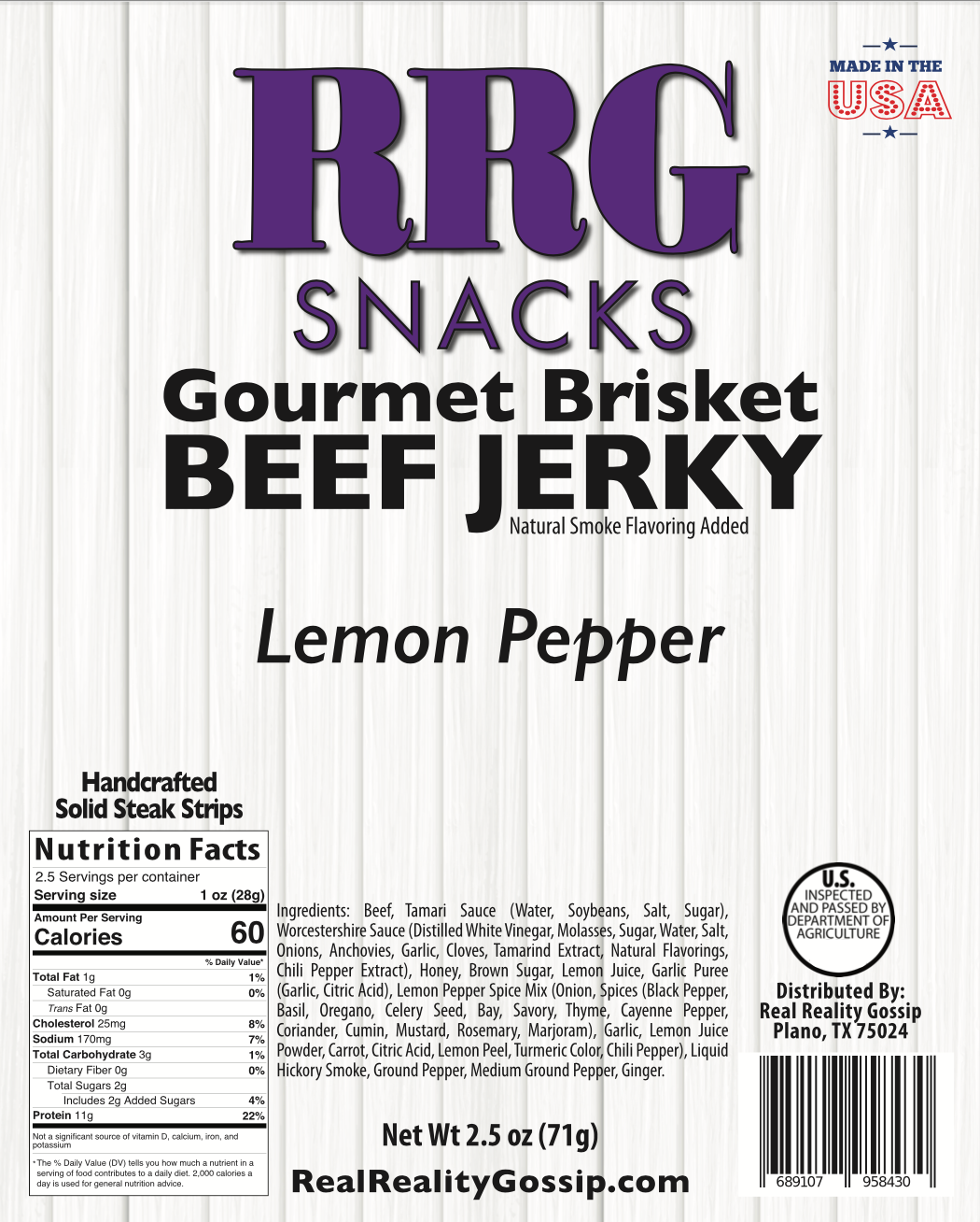 Lemon Pepper Brisket Beef Jerky