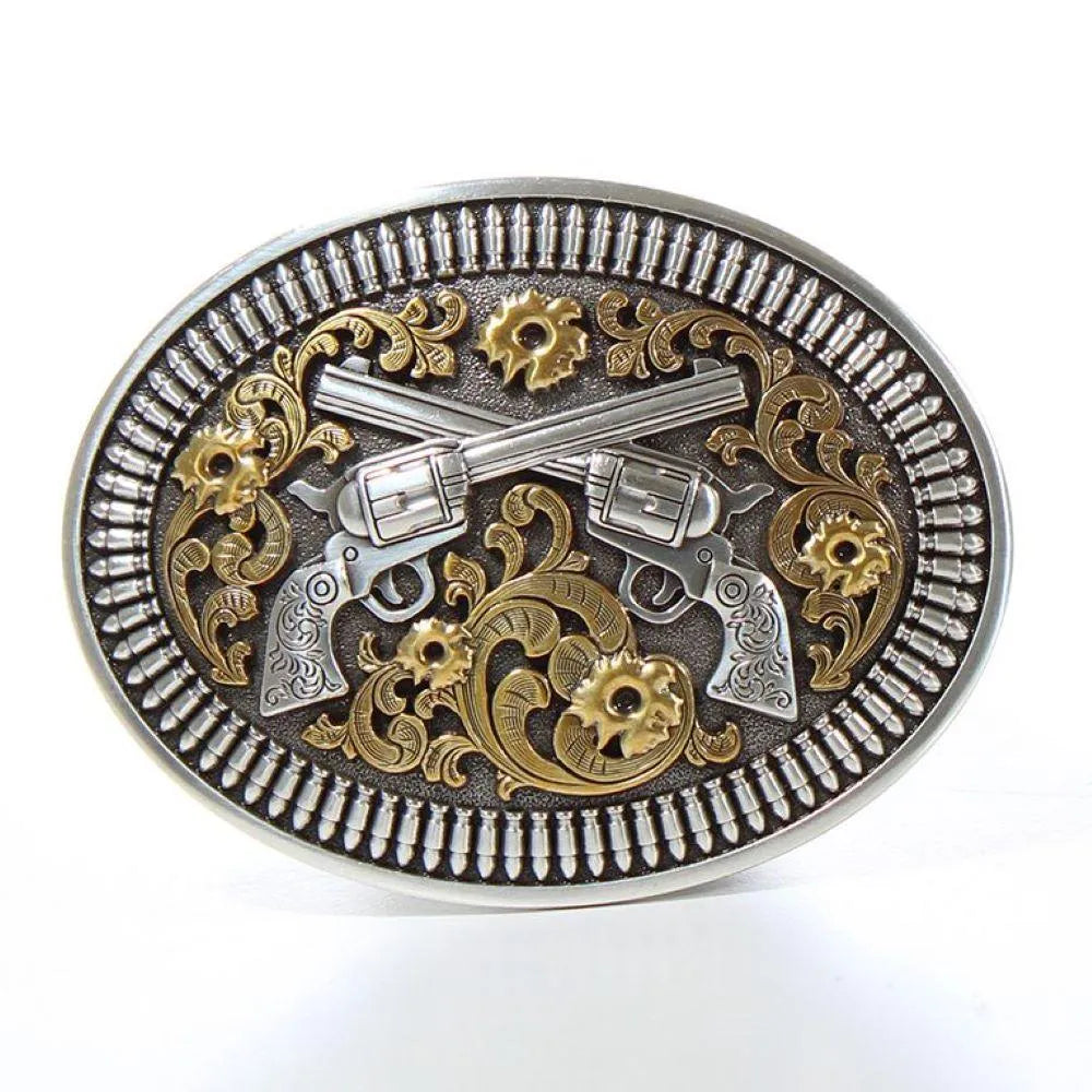 Nocona Floral Revolver - Belt Buckle