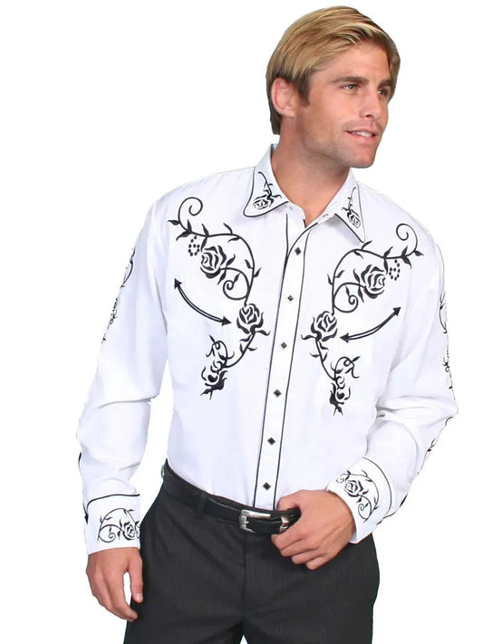 Scully Rose Colored Glasses - Mens Western Shirt