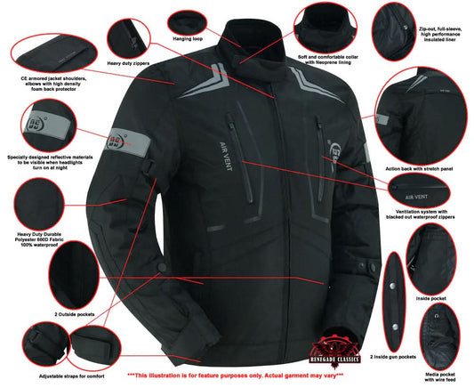 Blackwing Mens Textile Motorcycle Jacket - Black