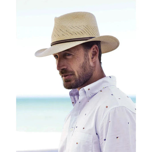 Scala Aurburn - Panama Straw Fedora Hat