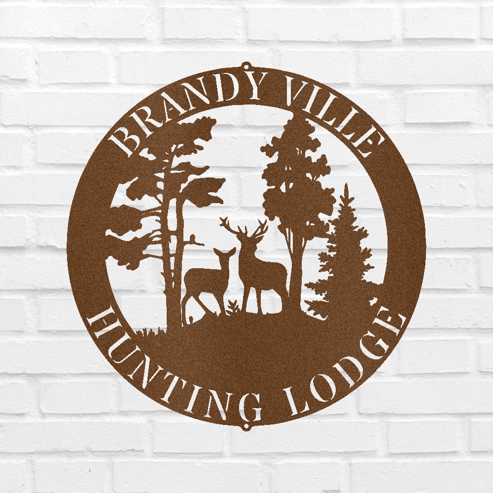 Deer Forest Text Personalized Gifts - Custom Metal Sign, Anniversary/Wedding/Housewarming Gift