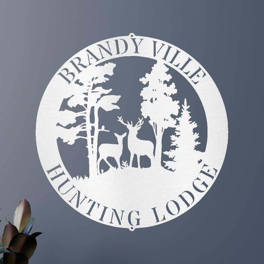 Deer Forest Text Personalized Gifts - Custom Metal Sign, Anniversary/Wedding/Housewarming Gift
