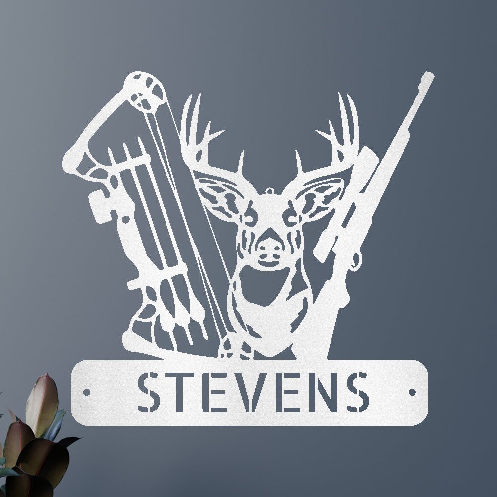Deer Hunter Sign - Custom Metal Sign, Christmas Gift