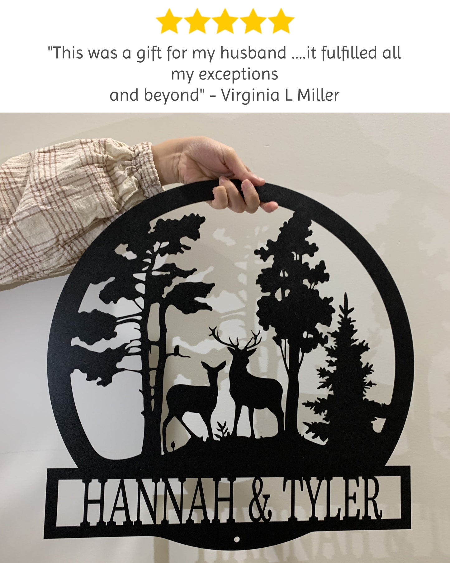 Deer Text Personalized Gifts - Custom Metal Sign, Anniversary/Wedding/Housewarming Gift