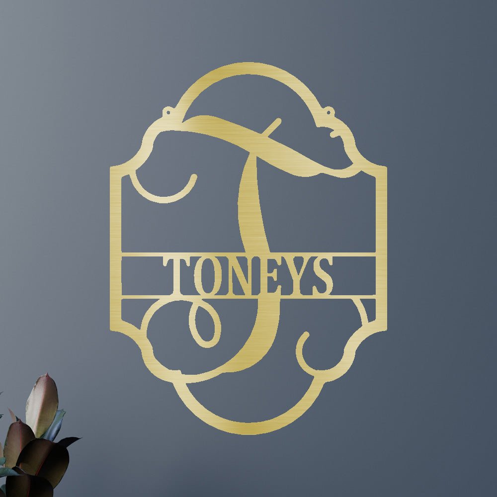 Family Name Plaque Personalized Gifts - Custom Metal Sign, Split Letter