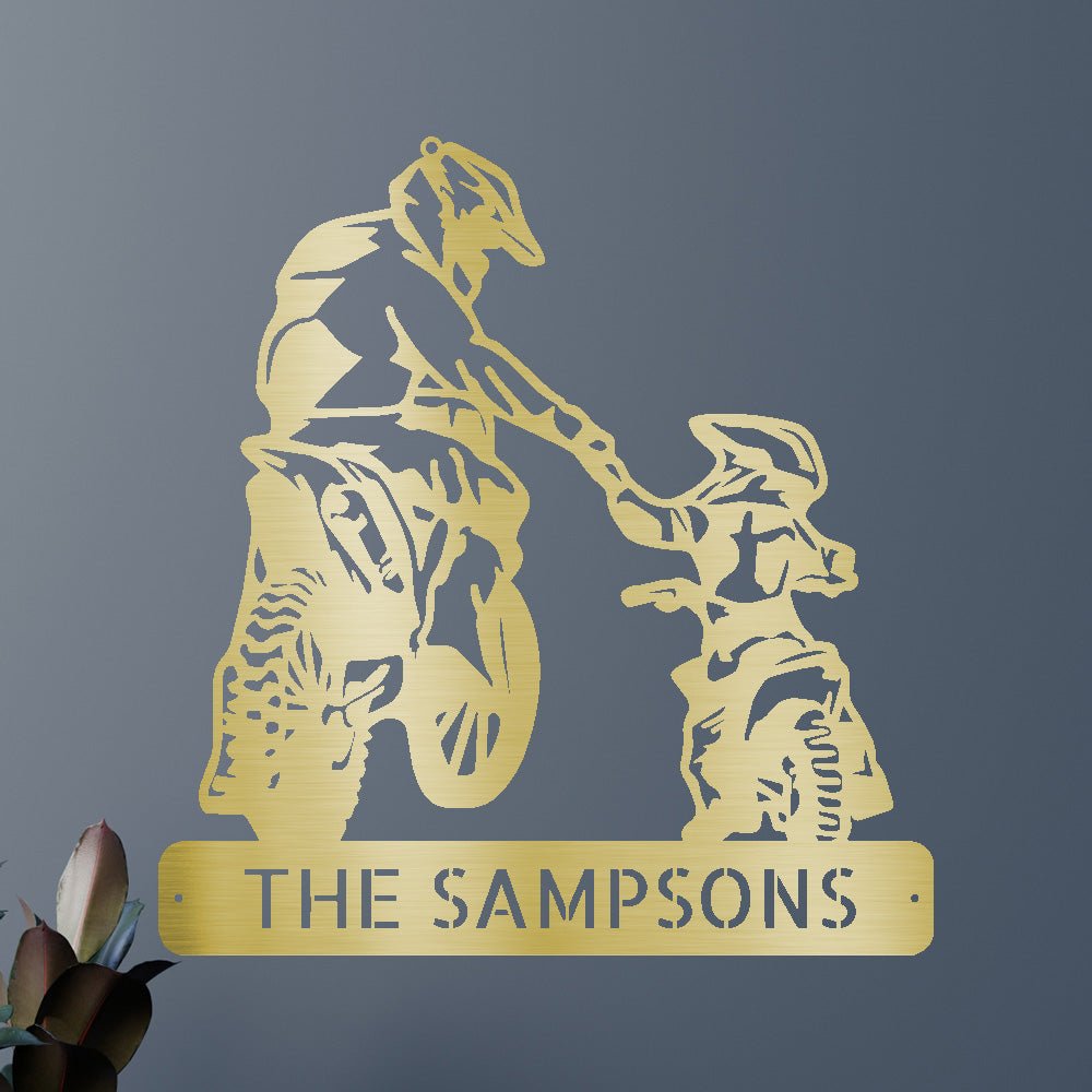 Father and Son Motocross Personalized Gifts - Custom Metal Sign