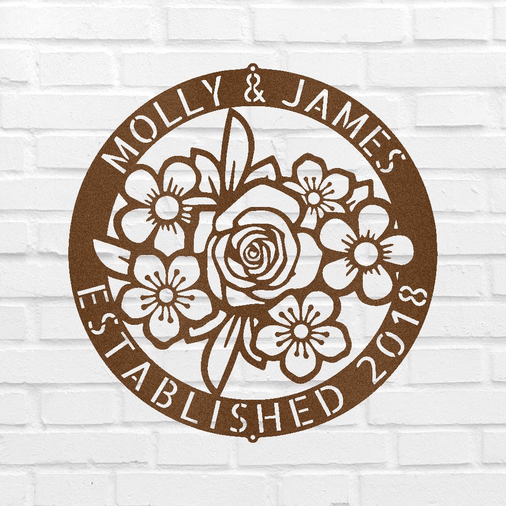 Floral Ring Personalized Gifts - Custom Metal Sign