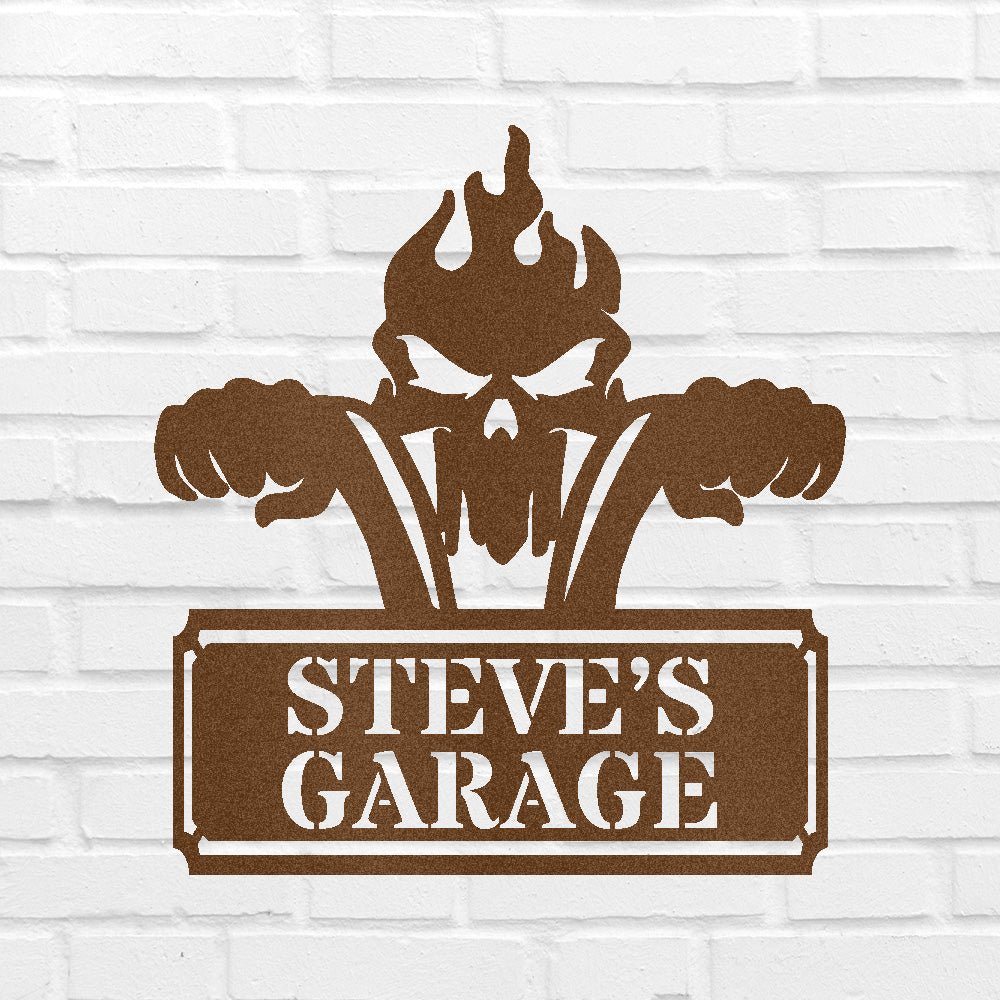 Garage Sign - Custom Metal Sign, Motorcycle Lover Gift, Gift For Father