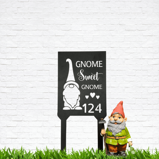 Gnome Home Stake - Custom Metal Sign