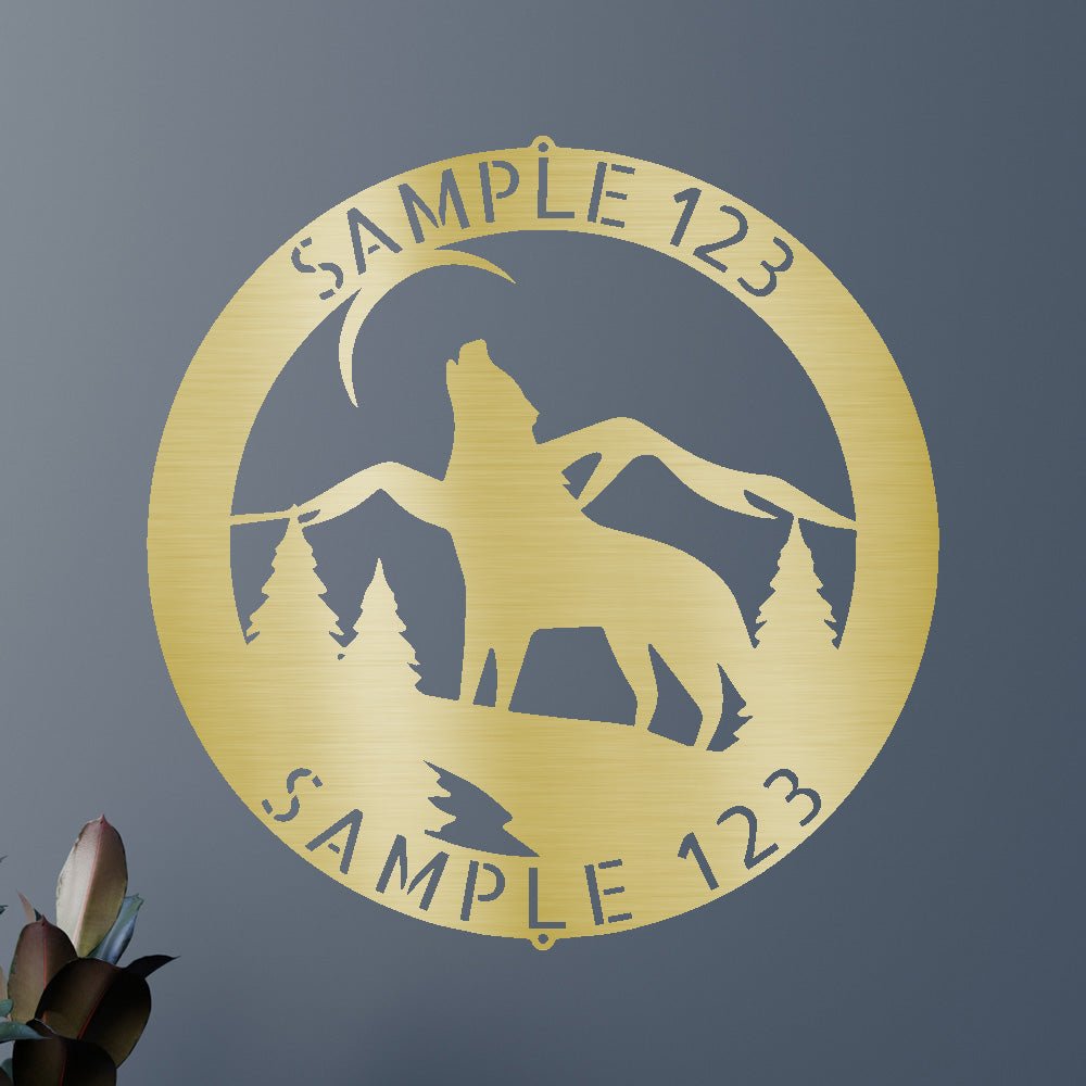 Howling Grey Wolf Personalized Gifts - Custom Metal Sign