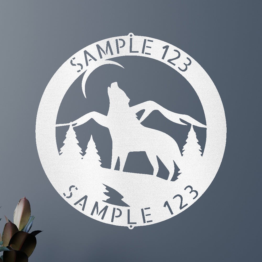 Howling Grey Wolf Personalized Gifts - Custom Metal Sign
