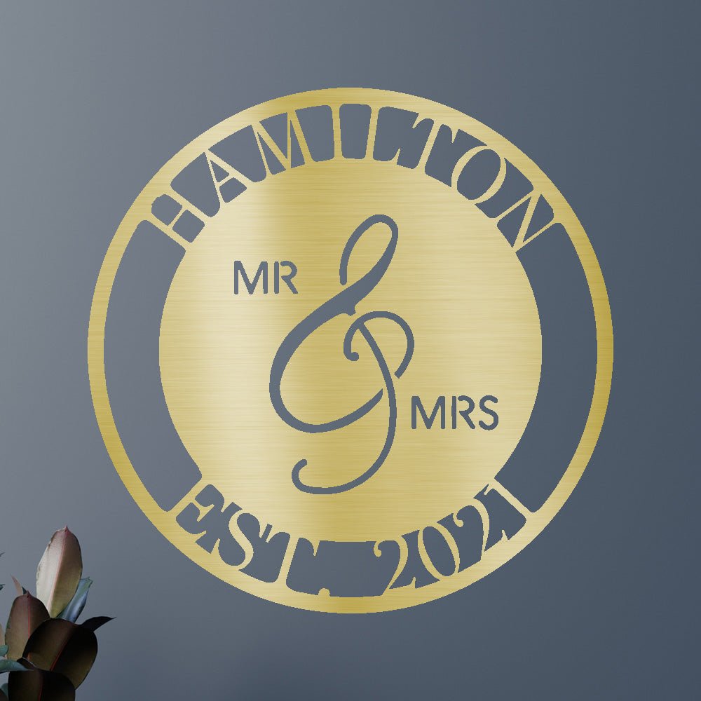 Mr and Mrs Personalized Gifts - Custom Metal Sign
