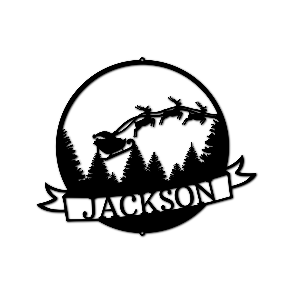 Santa's Journey Personalized Gifts - Custom Metal Sign, Christmas Gift