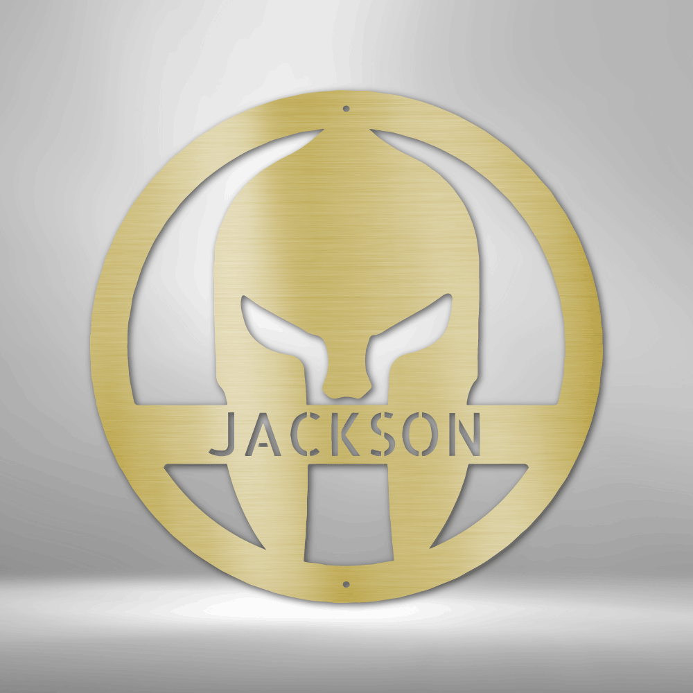 Spartan Helmet Personalized Gifts - Custom Metal Sign