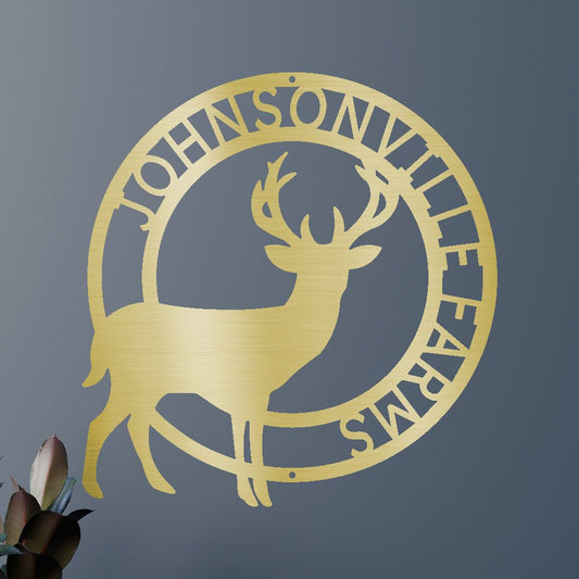 Stag Deer Antler Personalized Gifts - Custom Metal Sign, Christmas Gift Decor