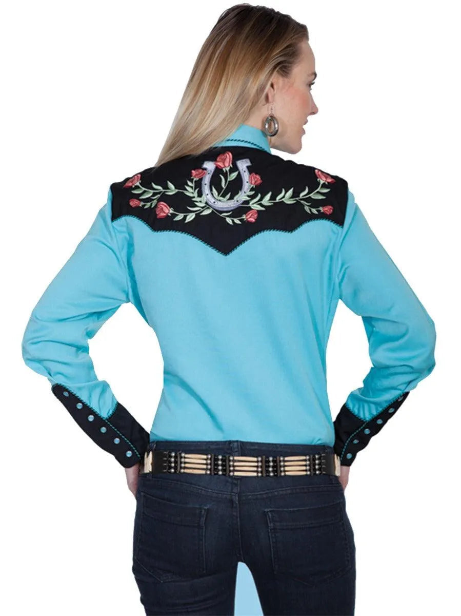 Scully Horseshoe and Roses - Women's Western Shirt