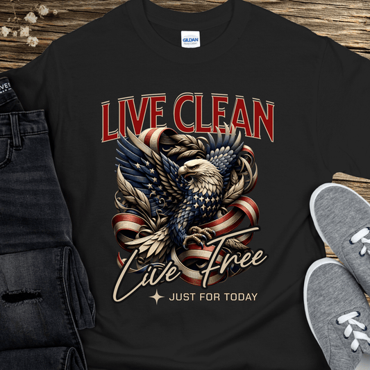 Recovery T-Shirt | Inspiring Sobriety |  Live Clean, Live Free