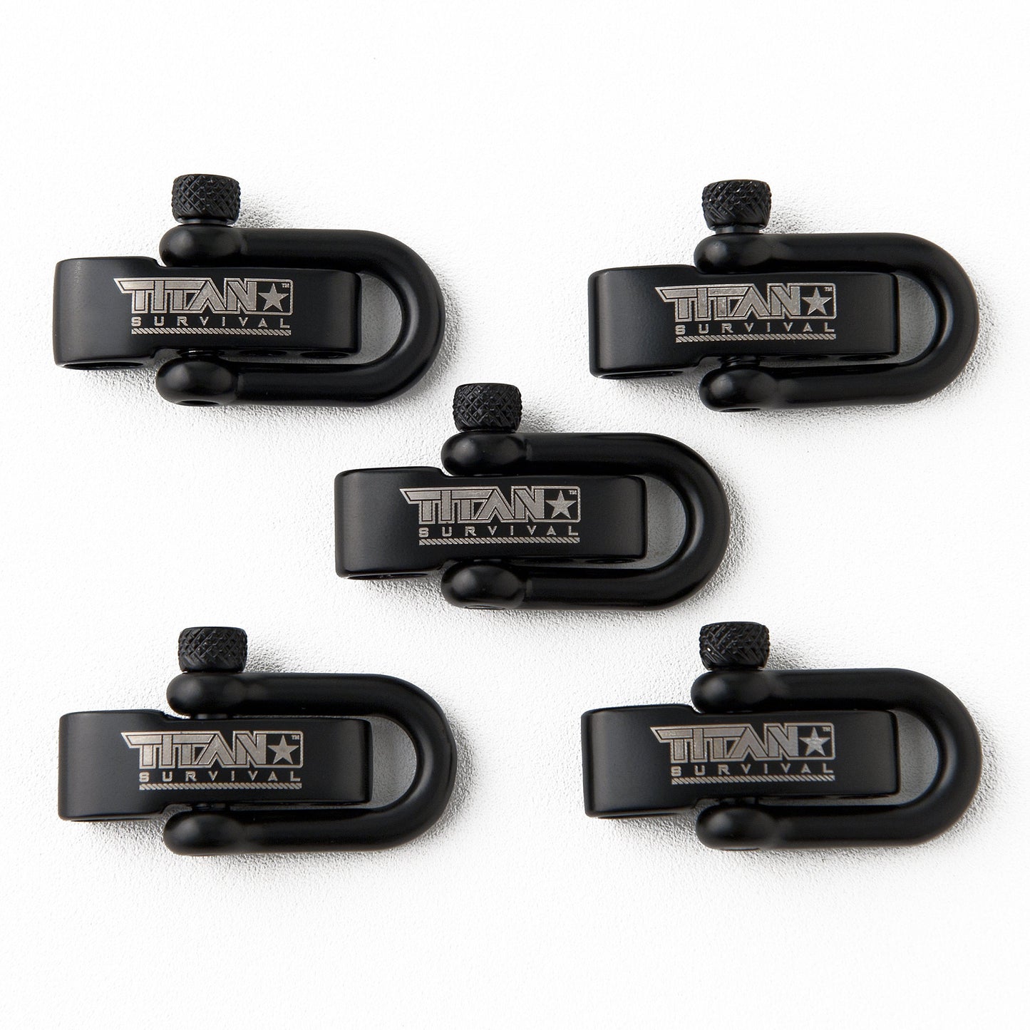 Stainless Steel D-Shackles, 5-Pack | BLACK