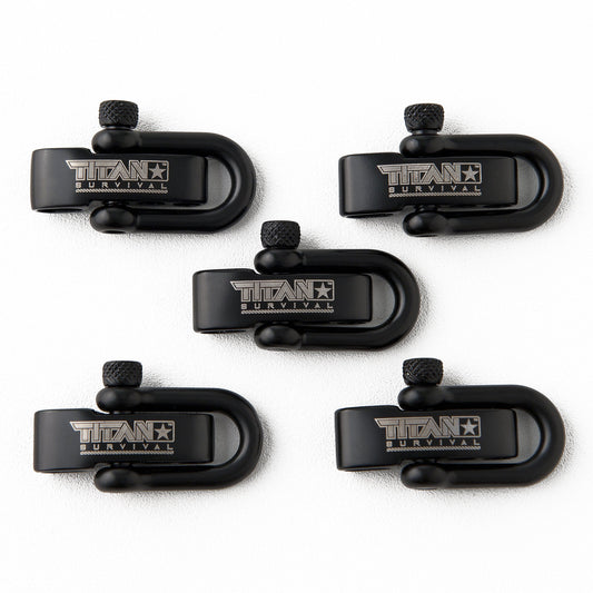 Stainless Steel D-Shackles, 5-Pack | BLACK