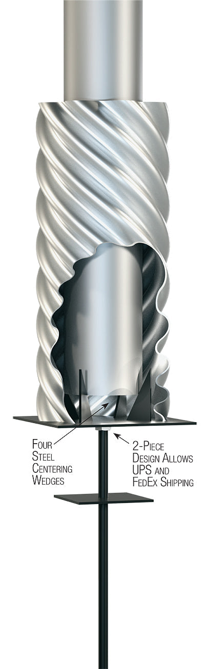 Foundation Sleeve for Aluminum Flagpole w/ Lightning Rod