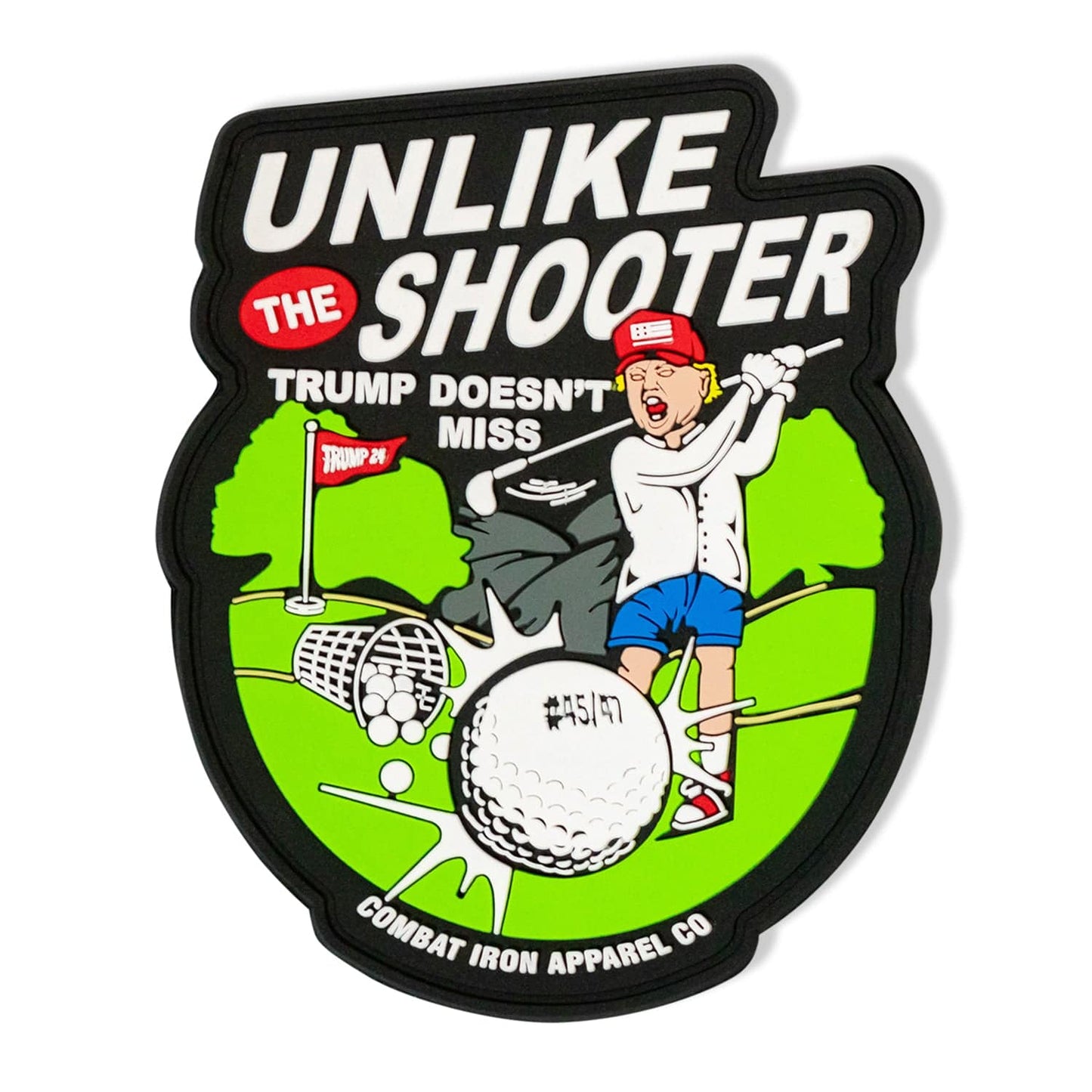 Unlike The Shooter Trump Doesn't Miss Golf Edition PVC Patch