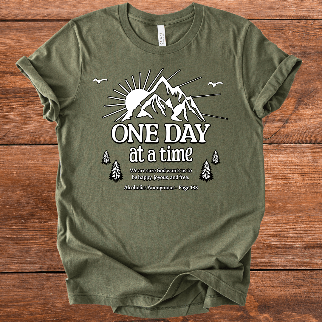 Vintage Recovery T-Shirt | Inspiring Sobriety |  One Day at a Time