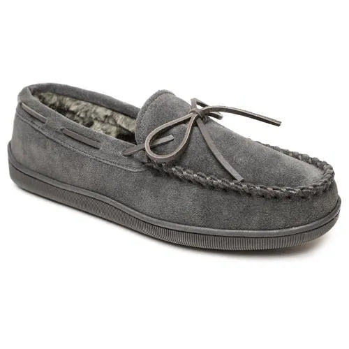 Minnetonka Pile Lined Hardsole Suede - Mens Slipper
