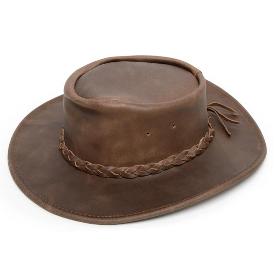 Minnetonka "Fold Up" Hat - Leather Australian Hat
