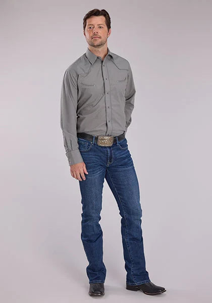 Roper 2475 Solid (Grey) - Men's Western Shirt