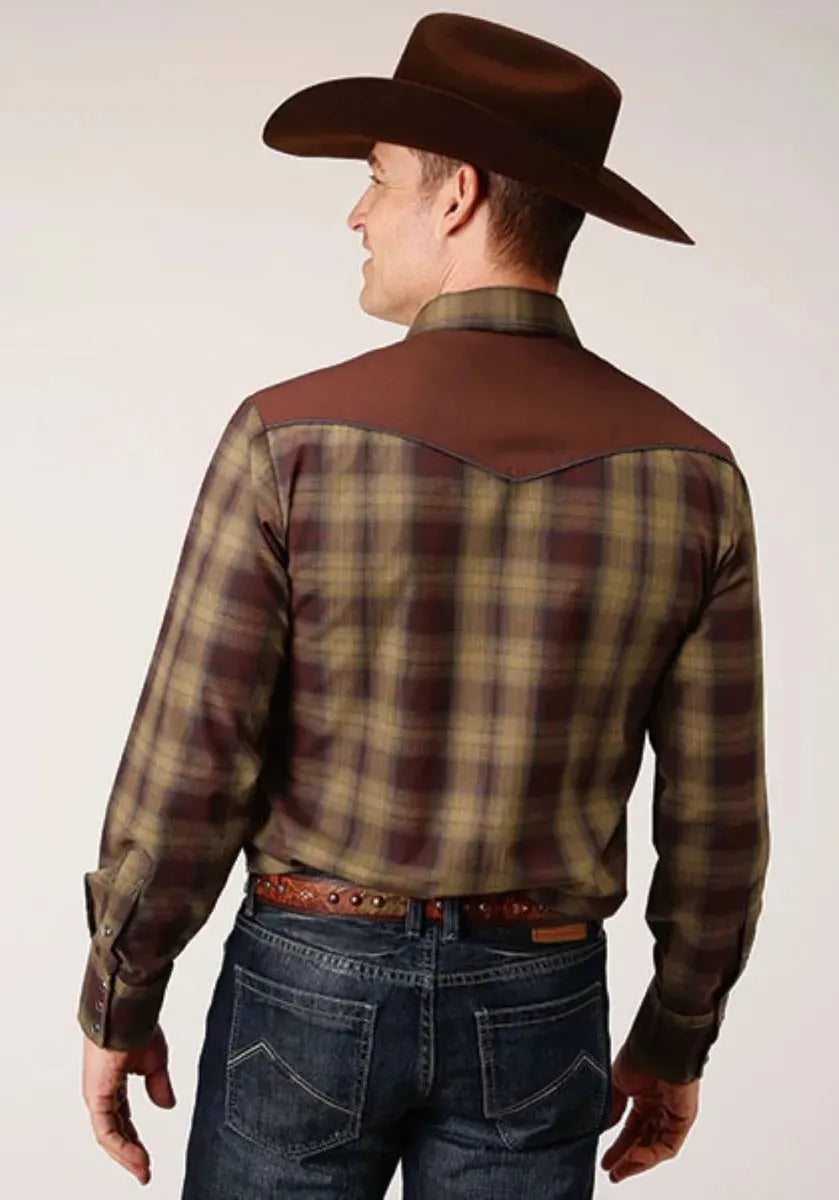 Roper Redwood Ripple (Brown) - Men's Western Shirt